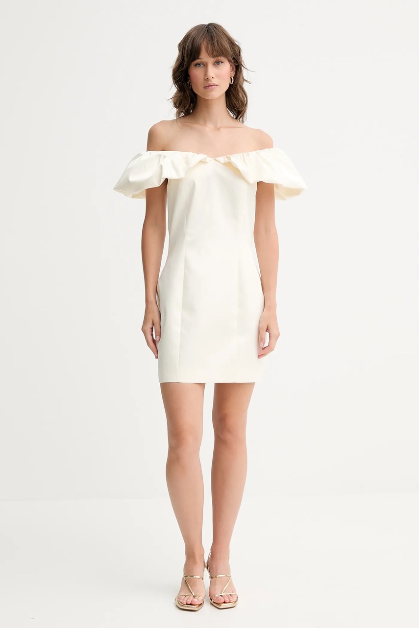 Платье Rotate цвет бежевый mini облегающее 114205857