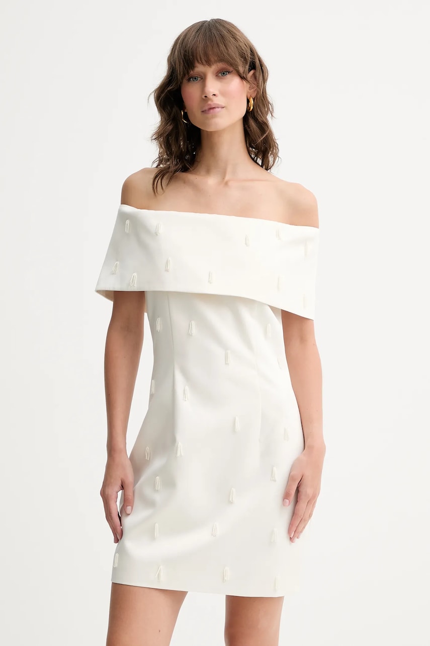 Rotate rochie culoarea bej, mini,mulată, 114188857