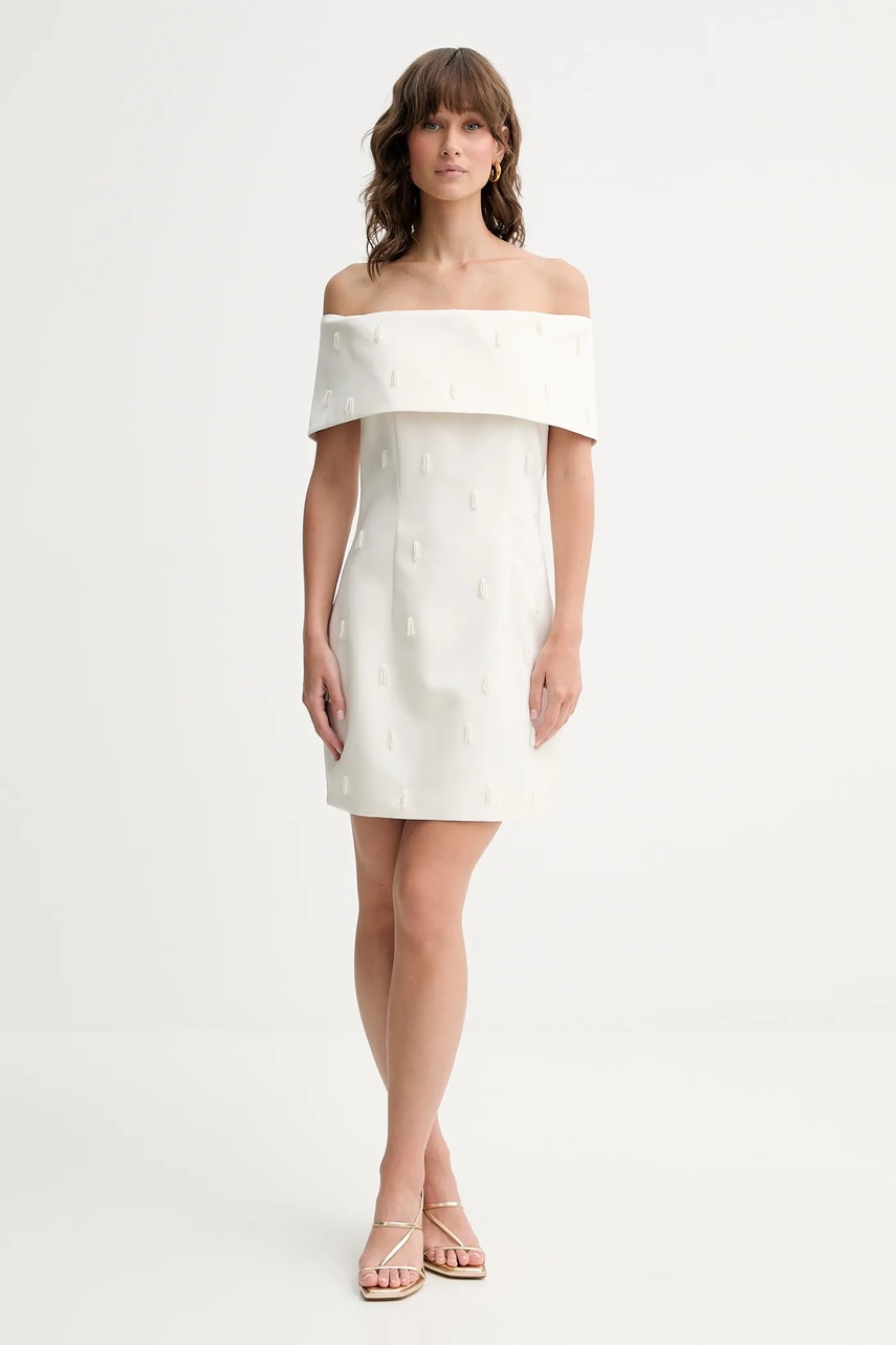 Платье Rotate цвет бежевый mini облегающее 114188857