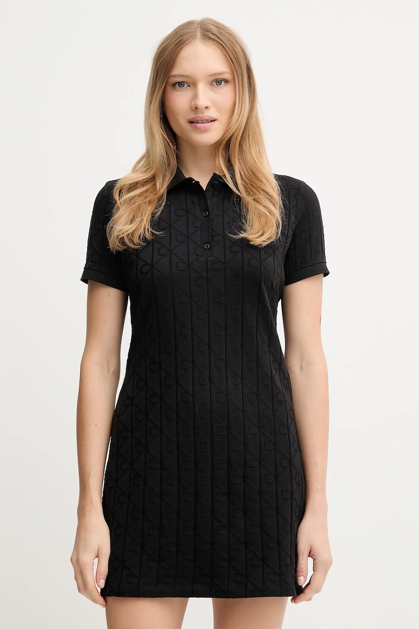 Levně Bavlněné šaty Calvin Klein Jeans černá barva, mini, přiléhavé, LV044D208G