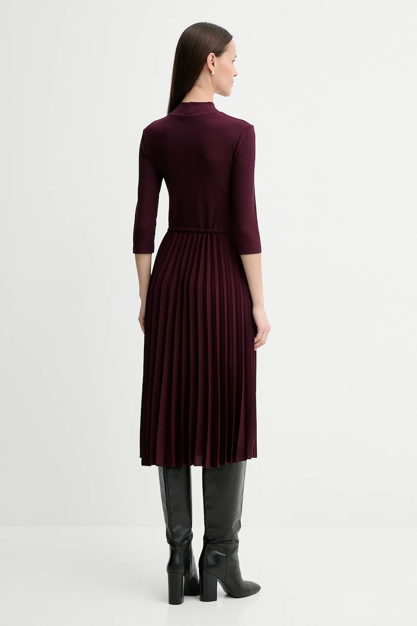 Сукня Tommy Hilfiger колір бордовий midi розкльошена WW0WW46138