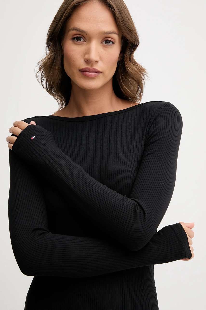Сукня Tommy Hilfiger колір чорний midi розкльошена WW0WW47066