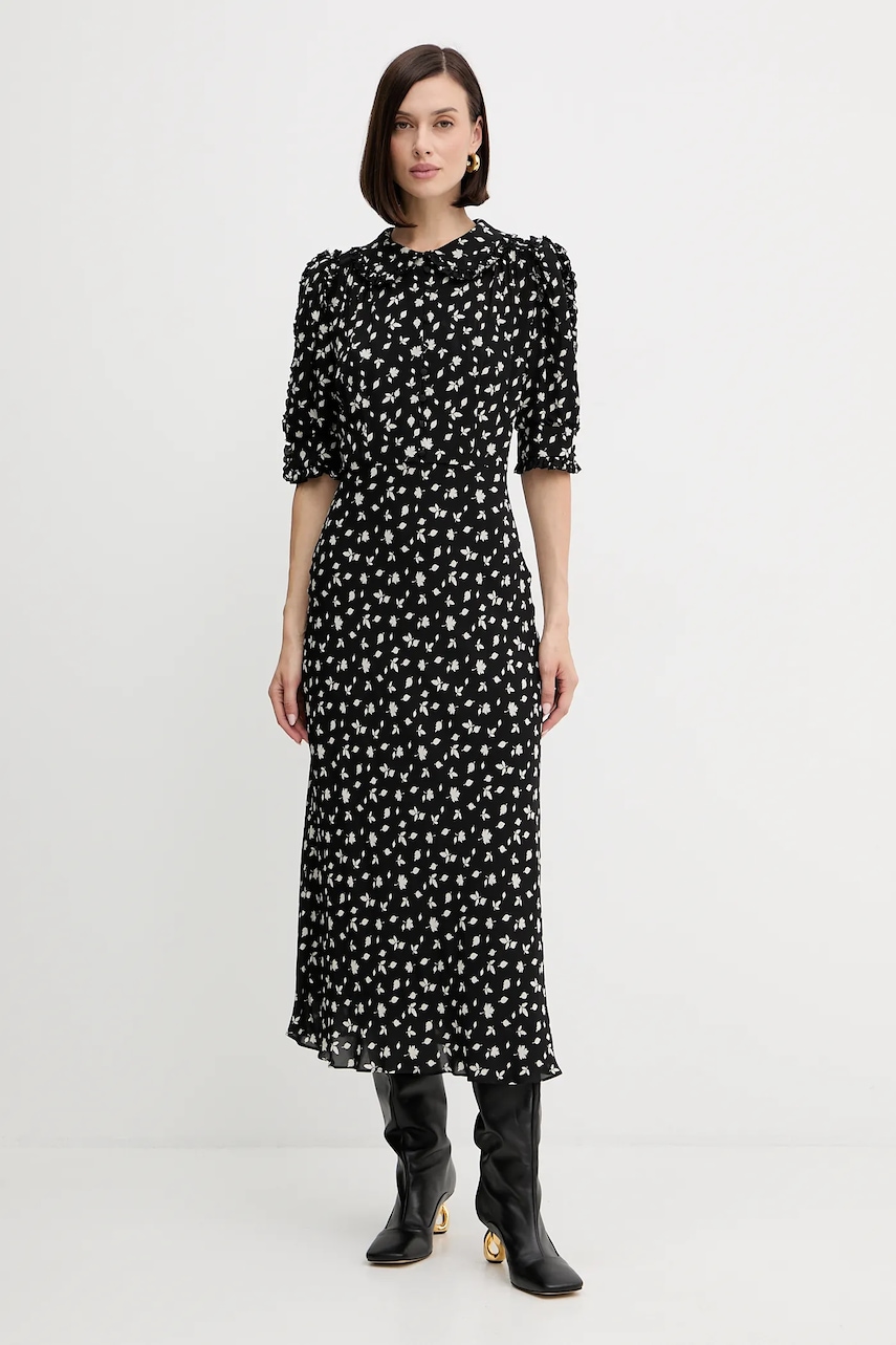 Luisa Spagnoli rochie culoarea negru, maxi, evazati, 542392
