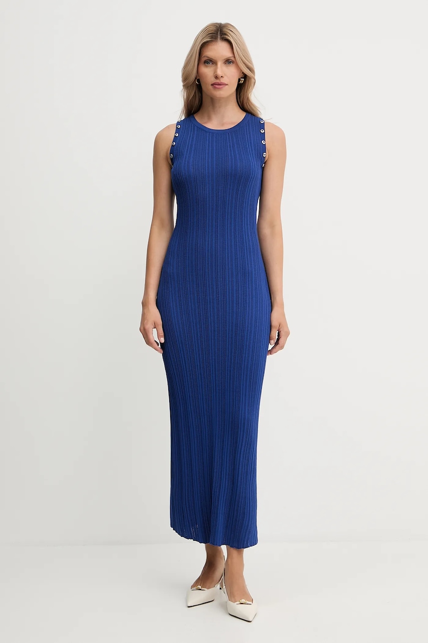 Morgan rochie culoarea bleumarin, maxi, mulata, RMBAHIA