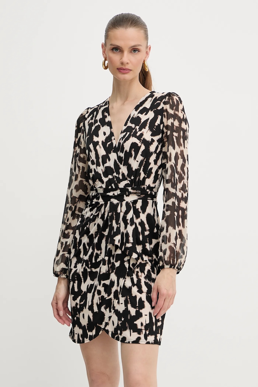 Morgan rochie culoarea maro, mini, evazați, RITA