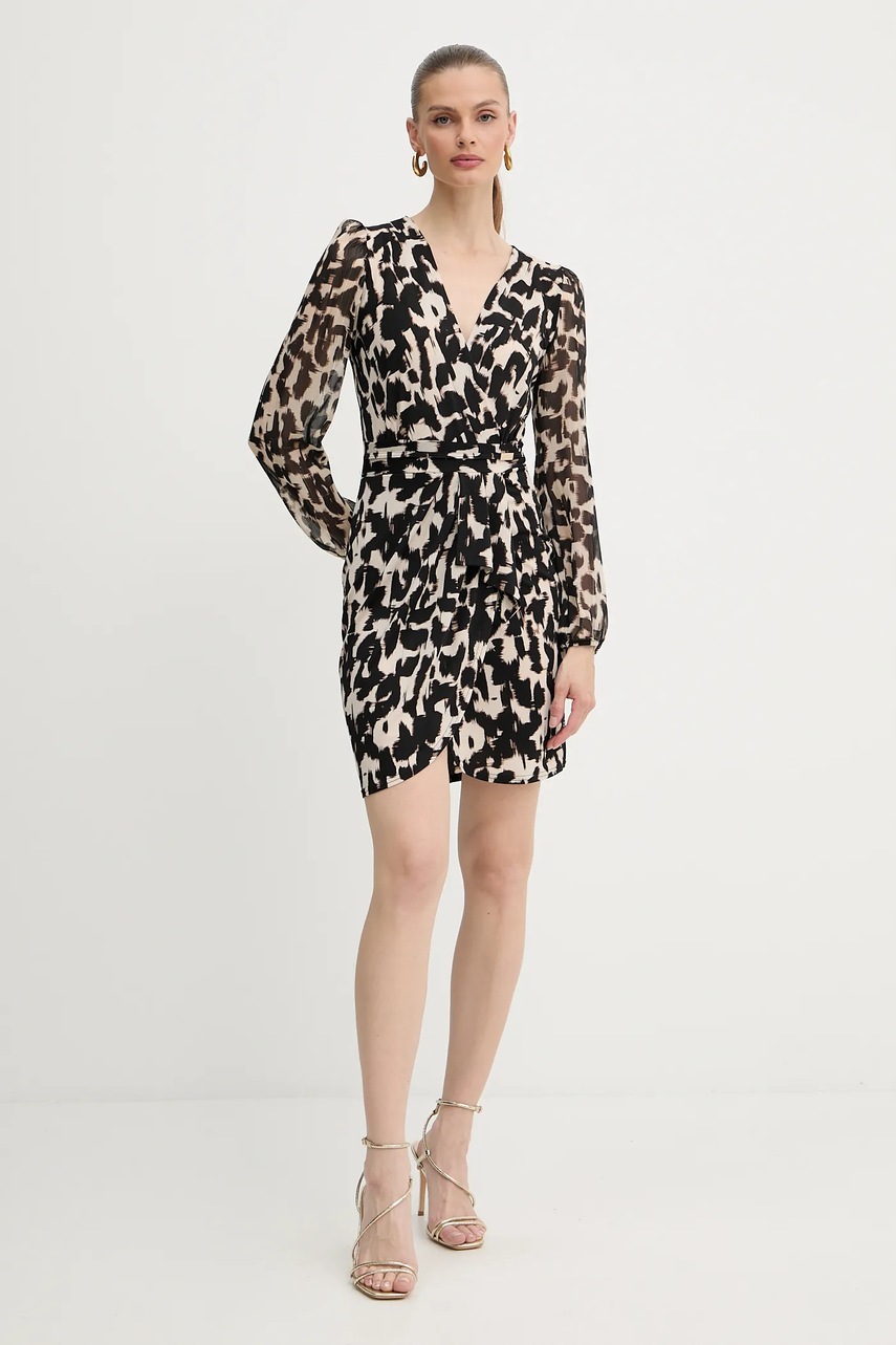 Платье Morgan цвет коричневый mini расклешённое RITA