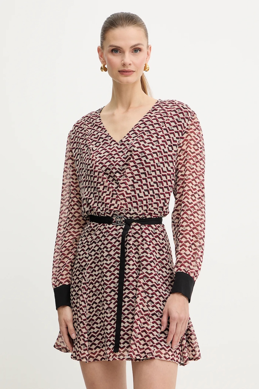 Levně Šaty Liu Jo vínová barva, mini, MF5064 TS116