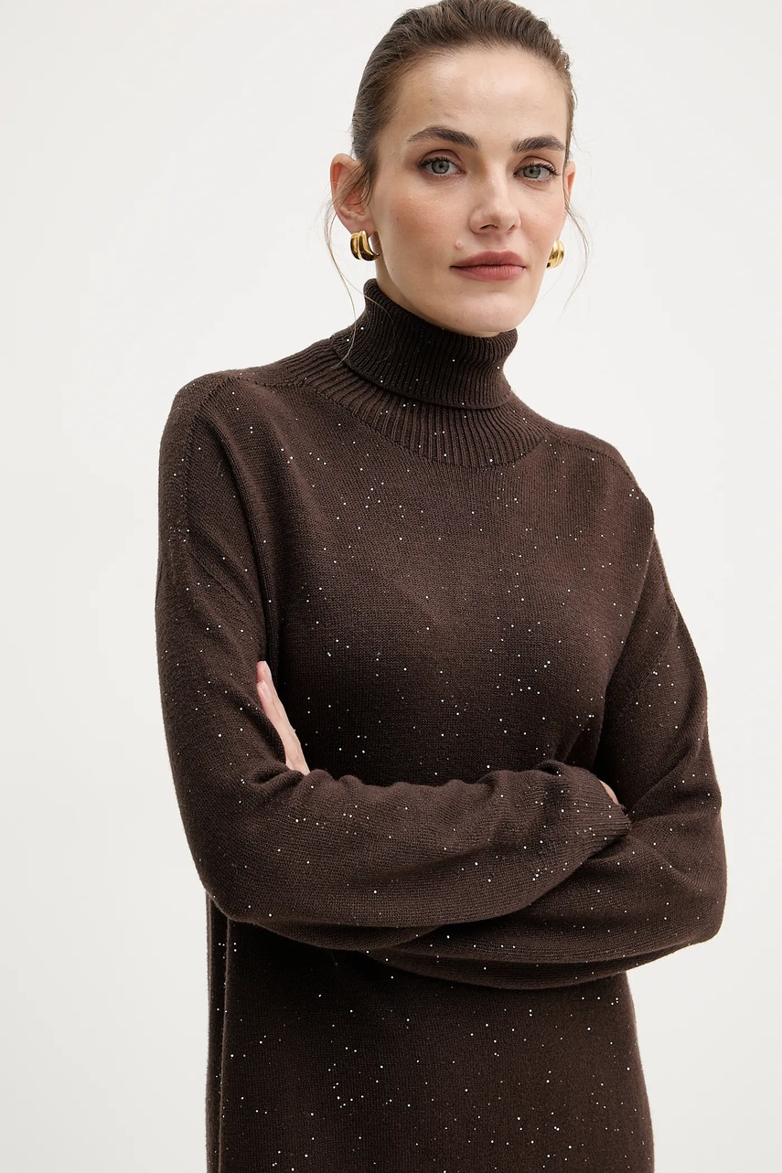 Сукня Liu Jo колір коричневий mini oversize MF5484 MA27R