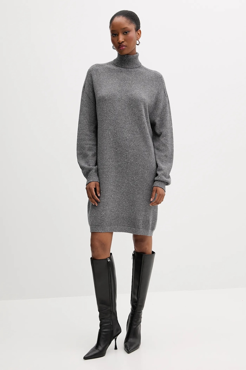 Levně Šaty Liu Jo šedá barva, mini, oversize, MF5484 MA27R