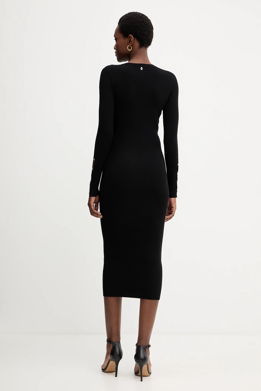 Сукня Liu Jo колір чорний midi облягаюча MF5036 MS99E