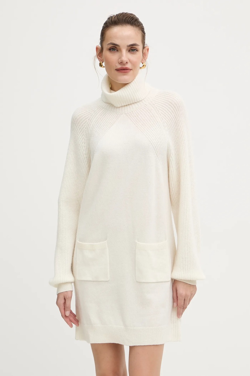 Вовняна сукня Liu Jo колір білий mini пряма MF5063 MS009