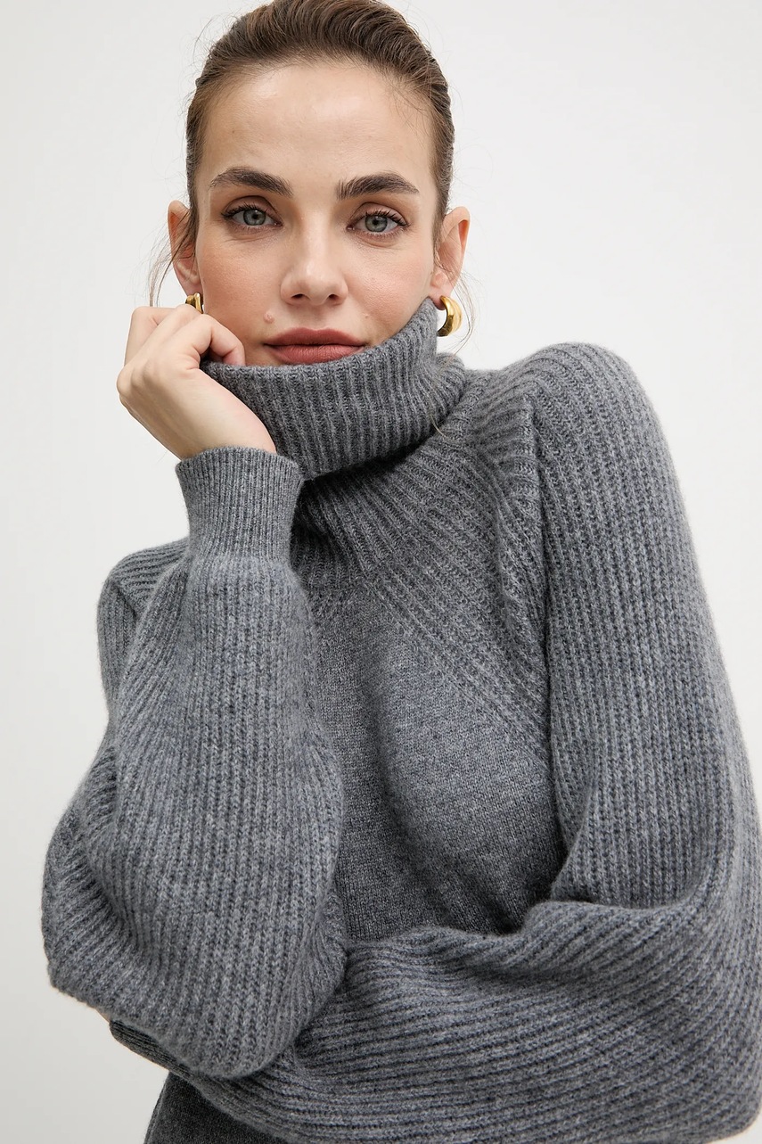 Вовняна сукня Liu Jo колір сірий mini пряма MF5063 MS009