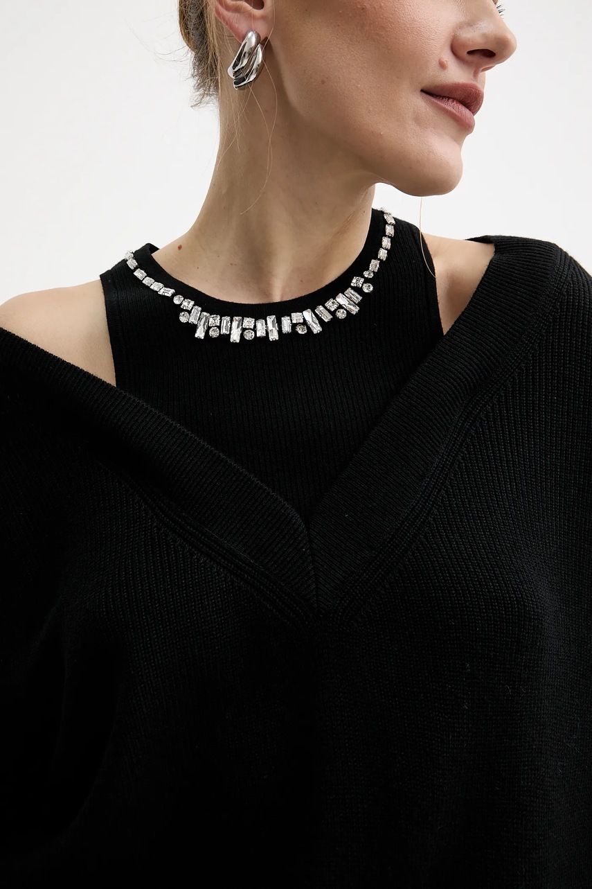 Сукня з додаванням вовни Liu Jo колір чорний maxi пряма MF5161 MA85Q