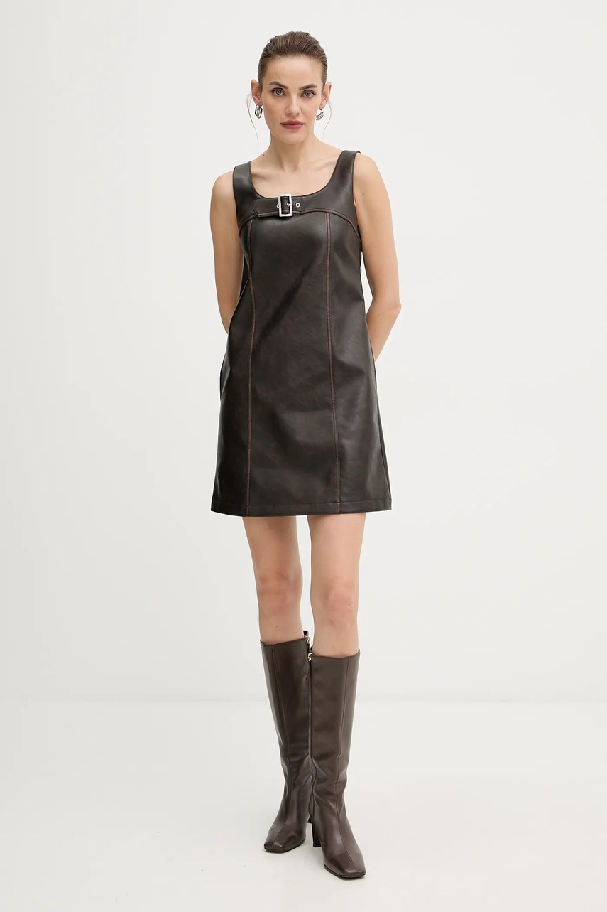 Сукня Liu Jo колір коричневий mini пряма MF5314 E1051