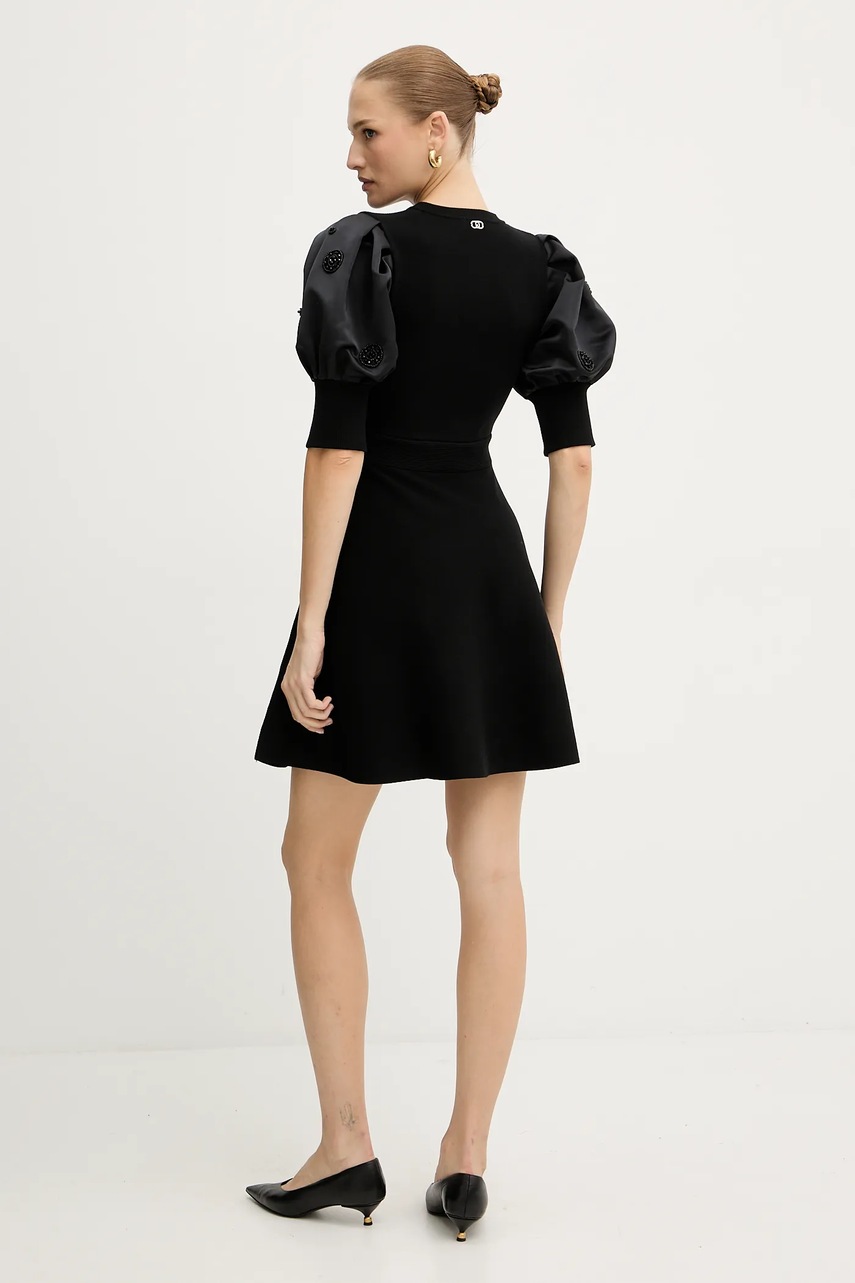 Платье Liu Jo цвет чёрный mini расклешённое MF5446 MA96E