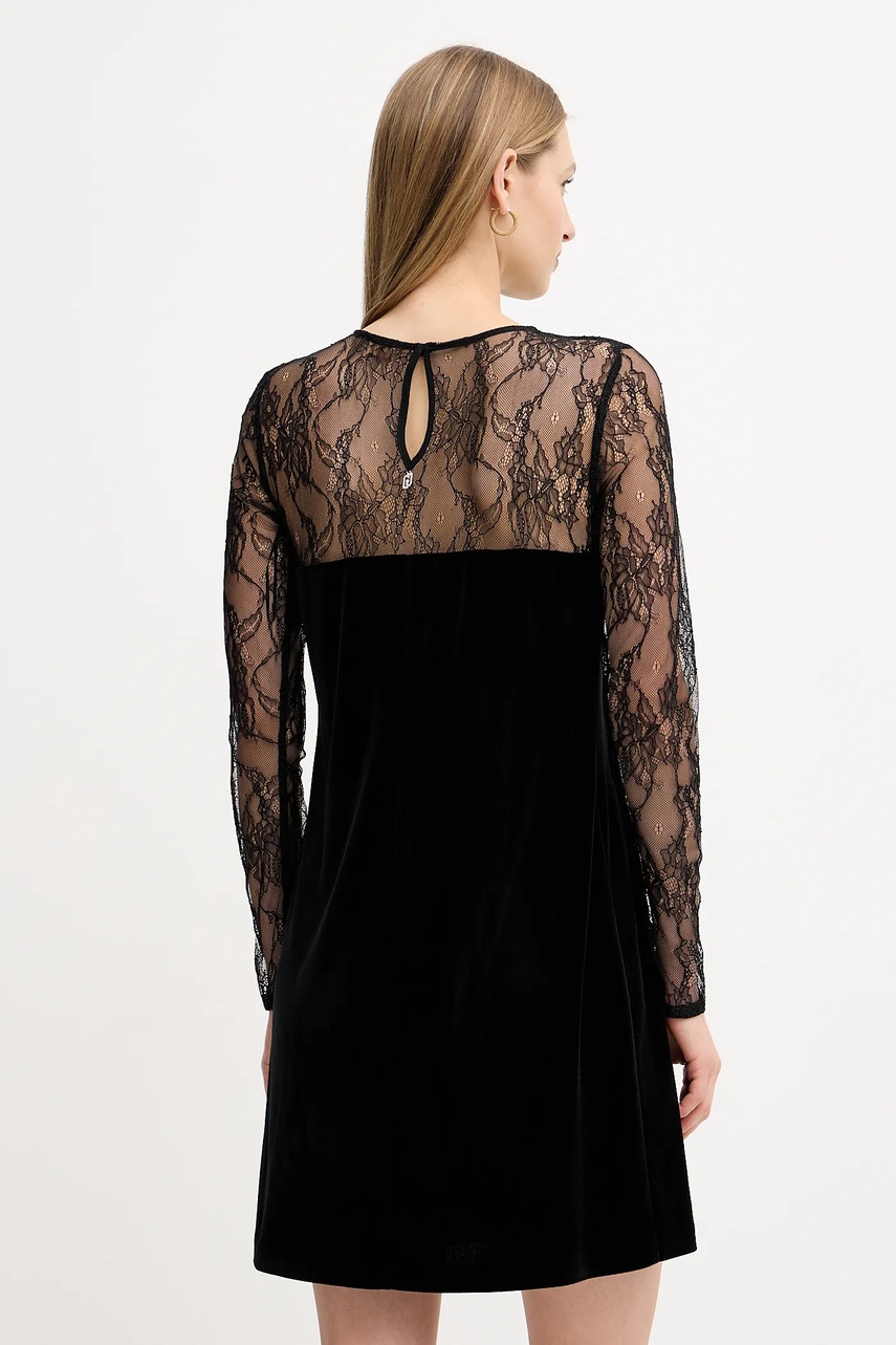 Велюрова сукня Liu Jo колір чорний mini облягаюча MF5466 J4952