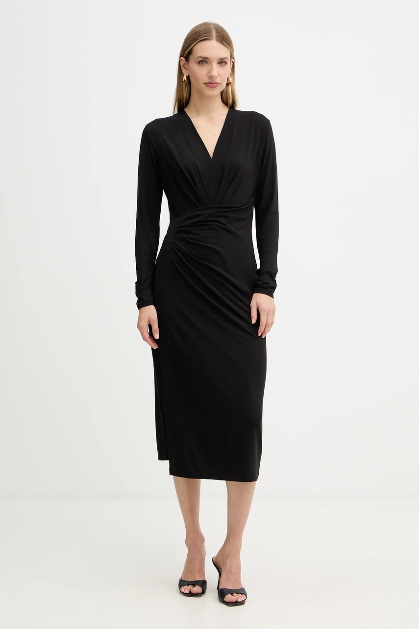 Сукня Liu Jo колір чорний midi пряма MF5504 J3835