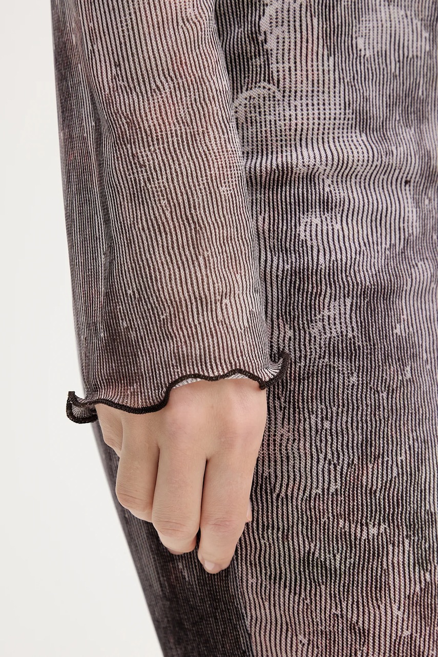 Сукня Desigual ABYSS LACROIX колір коричневий midi облягаюча 25WWVK01