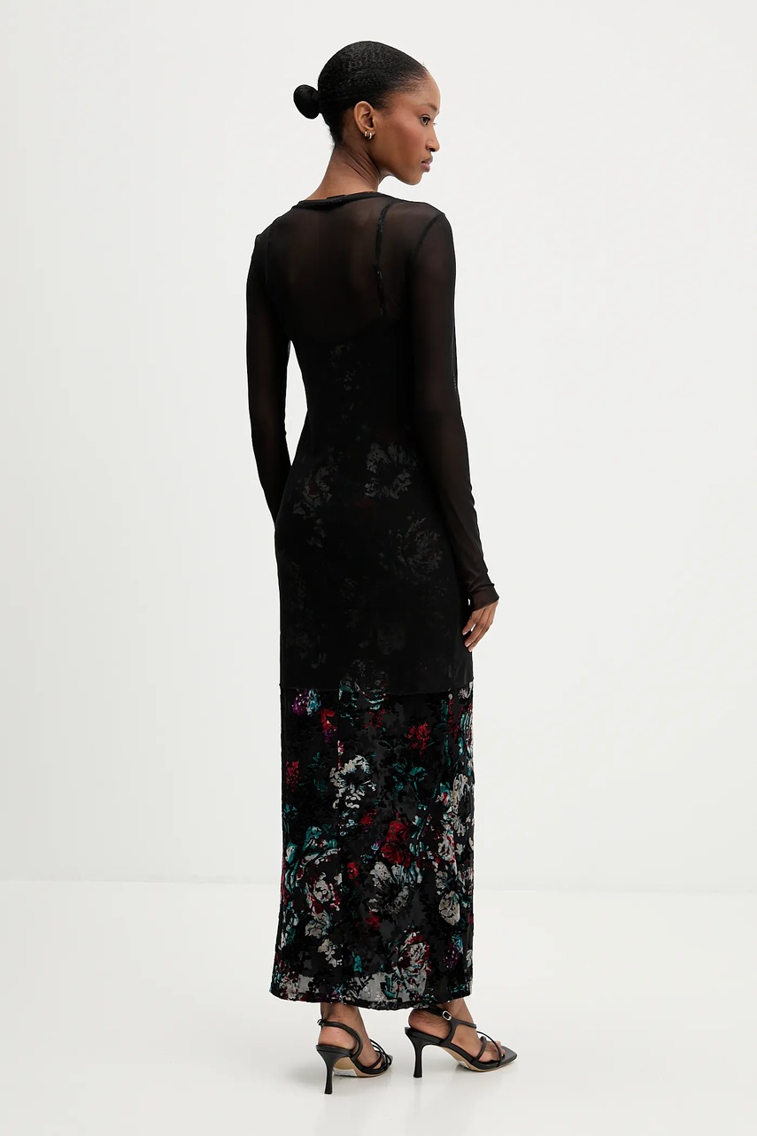 Сукня Desigual CASSIDY колір чорний maxi облягаюча 25WWVK11