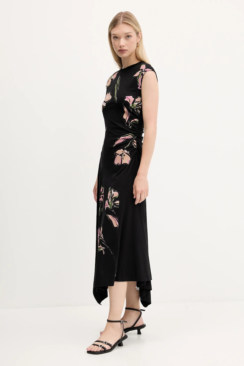 Сукня Desigual KATRINA колір чорний midi розкльошена 25WWVK12