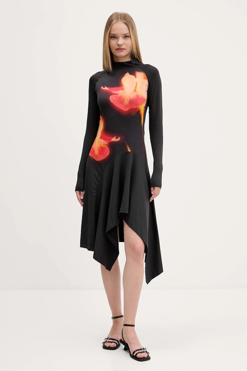 Desigual rochie MILA culoarea negru, mini, evazați, 25WWVK40