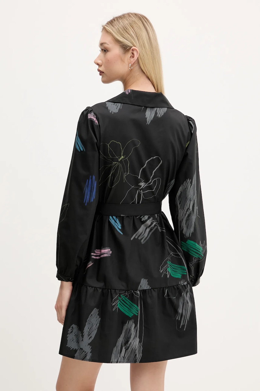 Бавовняна сукня Desigual PISOS колір чорний mini пряма 25WWVW06