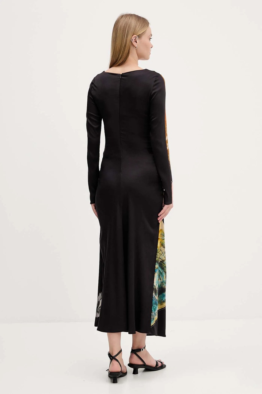 Сукня Desigual PATCH FIONA колір чорний maxi розкльошена 25WWVW08