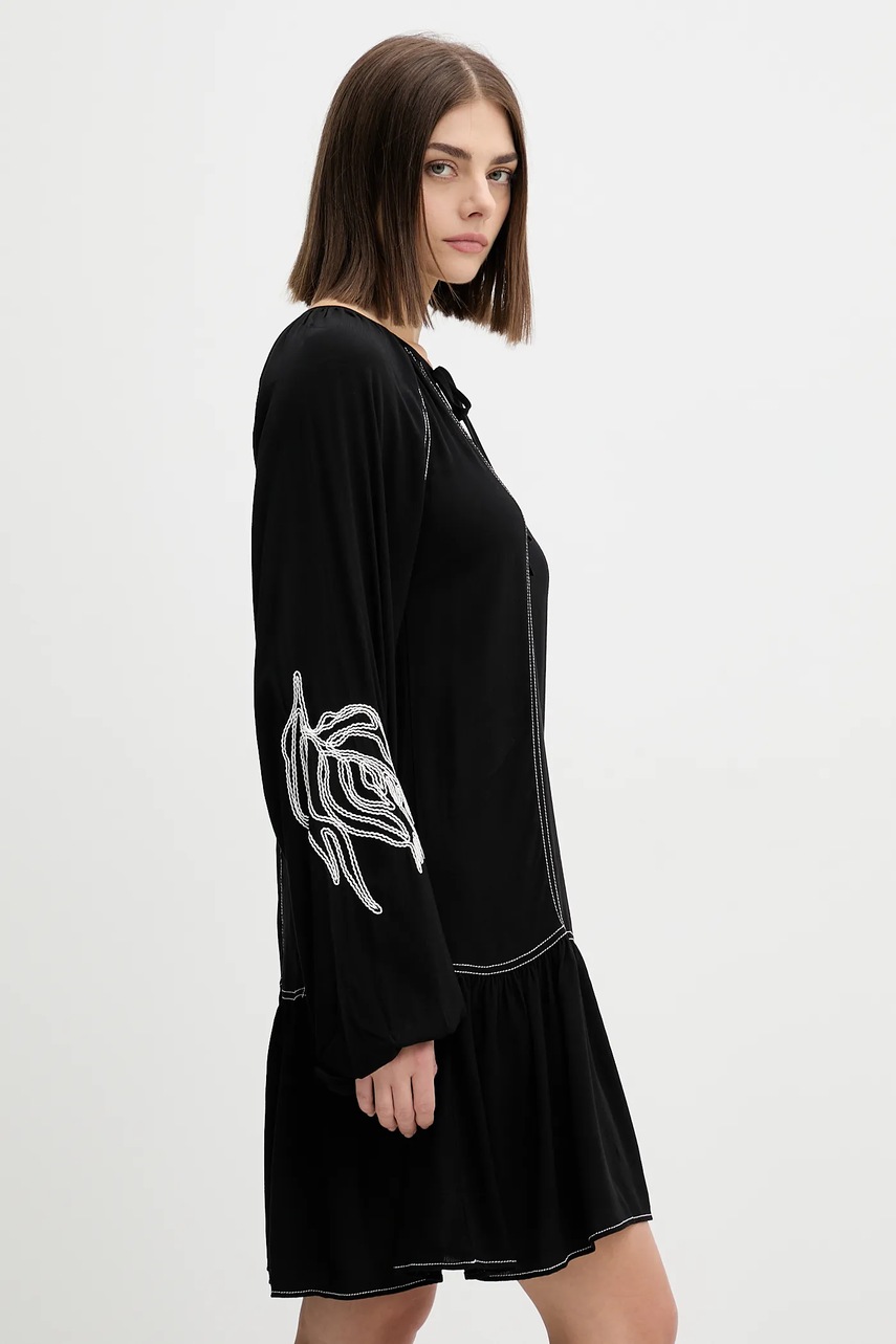 Сукня Desigual SILVIANEGRO колір чорний mini розкльошена 25WWVW19