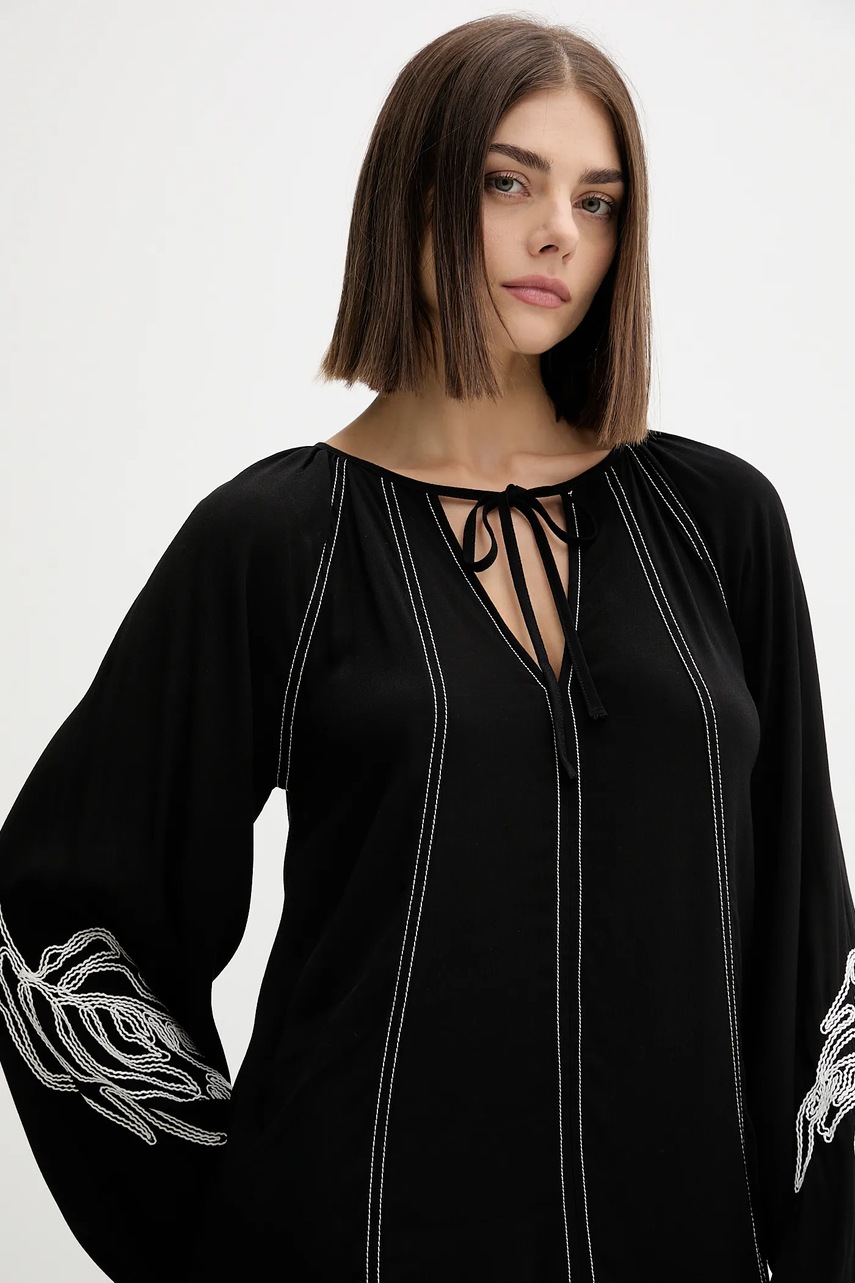 Сукня Desigual SILVIANEGRO колір чорний mini розкльошена 25WWVW19