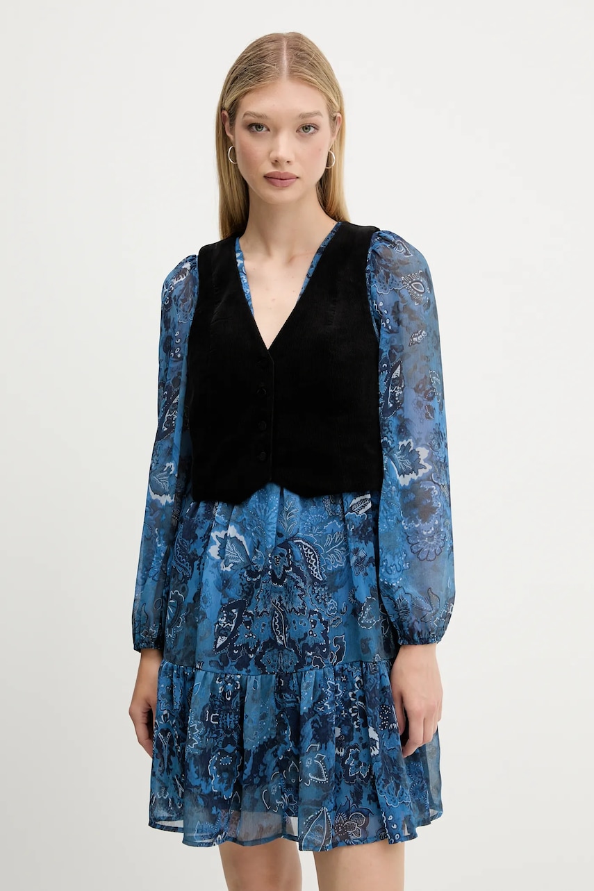 Сукня та жилетка Desigual CHALECO колір синій mini розкльошена 25WWVW27