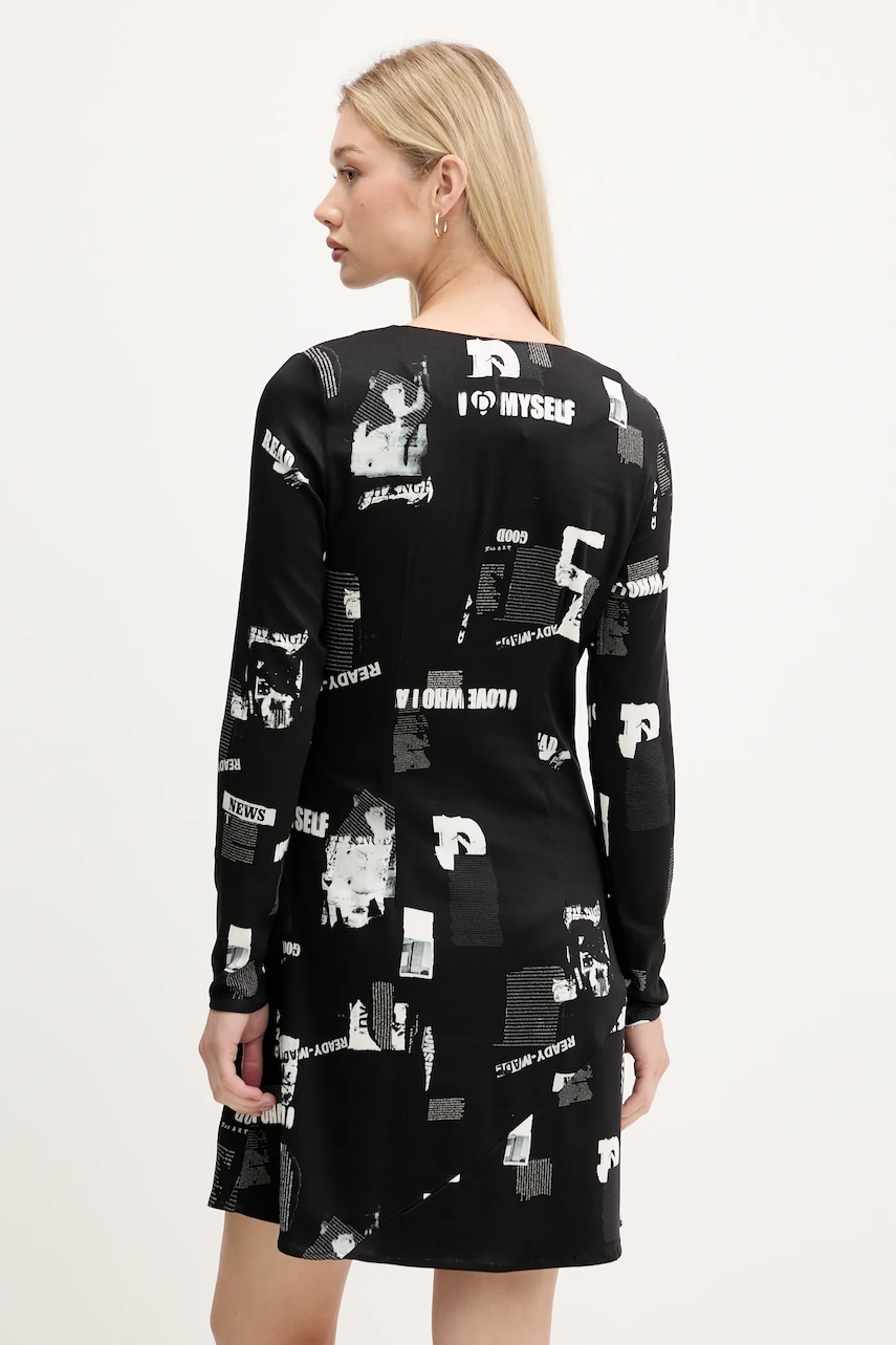 Сукня Desigual NEWSCORTO колір чорний mini розкльошена 25WWVW29