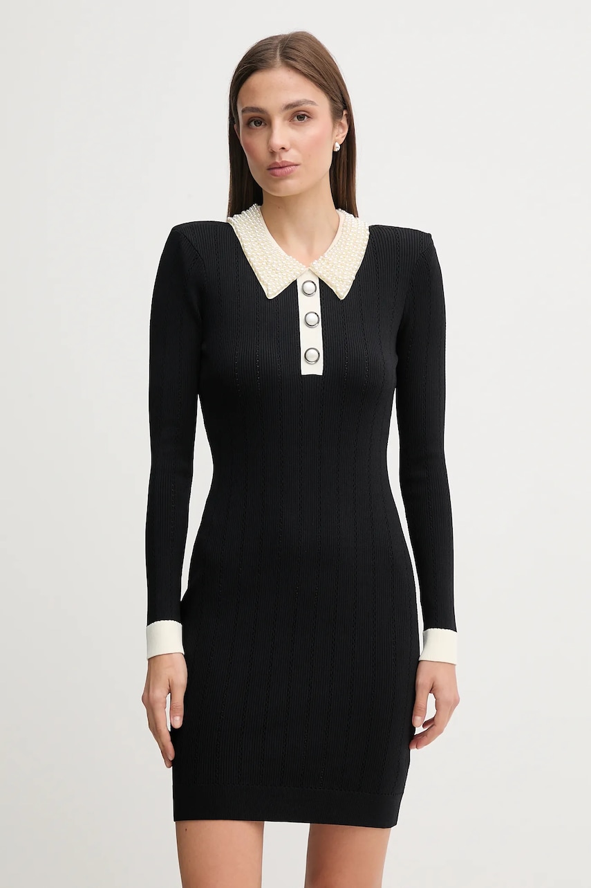 Gaudi rochie culoarea negru, mini, mulată, 521FD13007