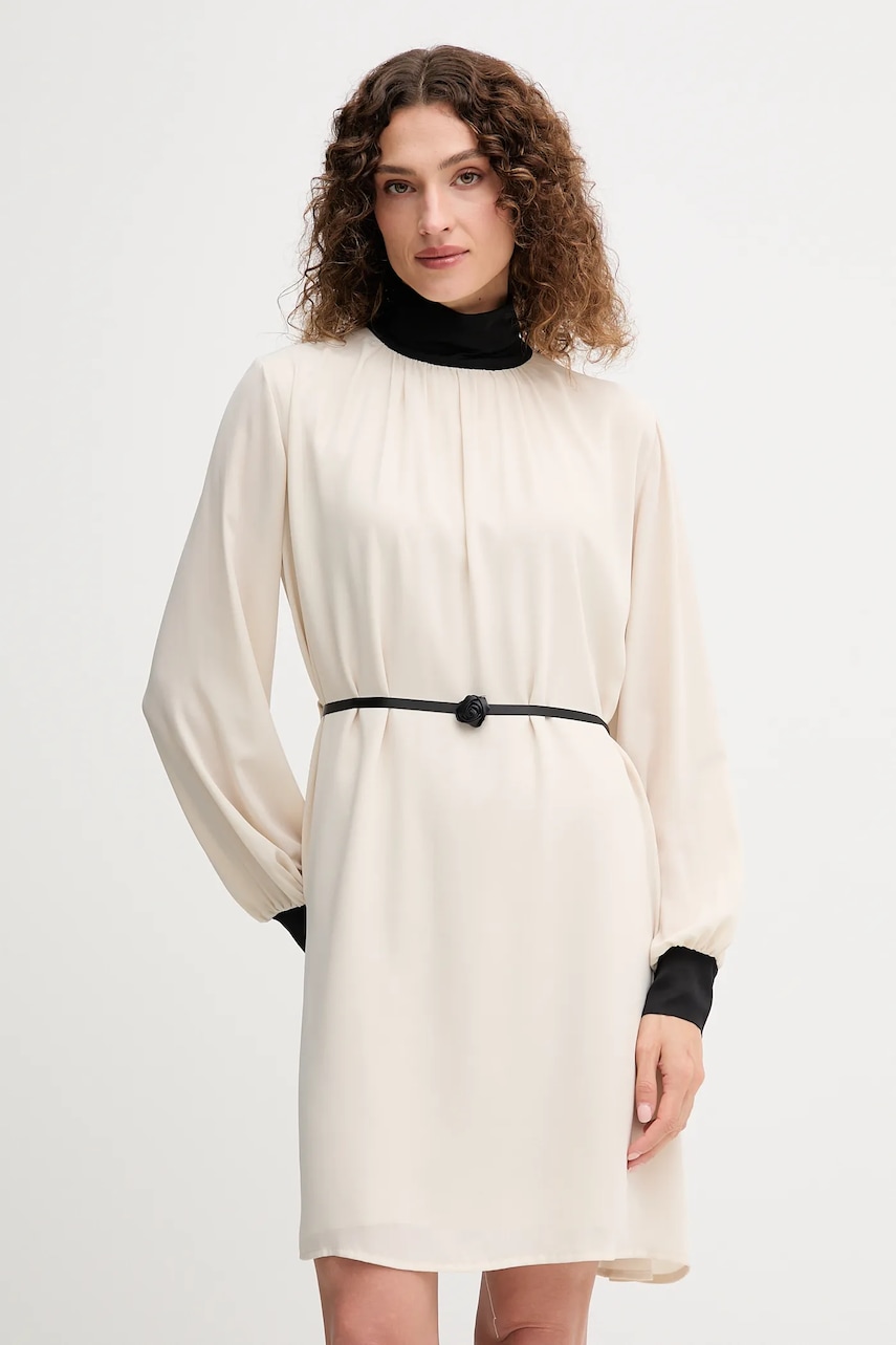 Gaudi rochie culoarea bej, mini, evazati, 521FD15018