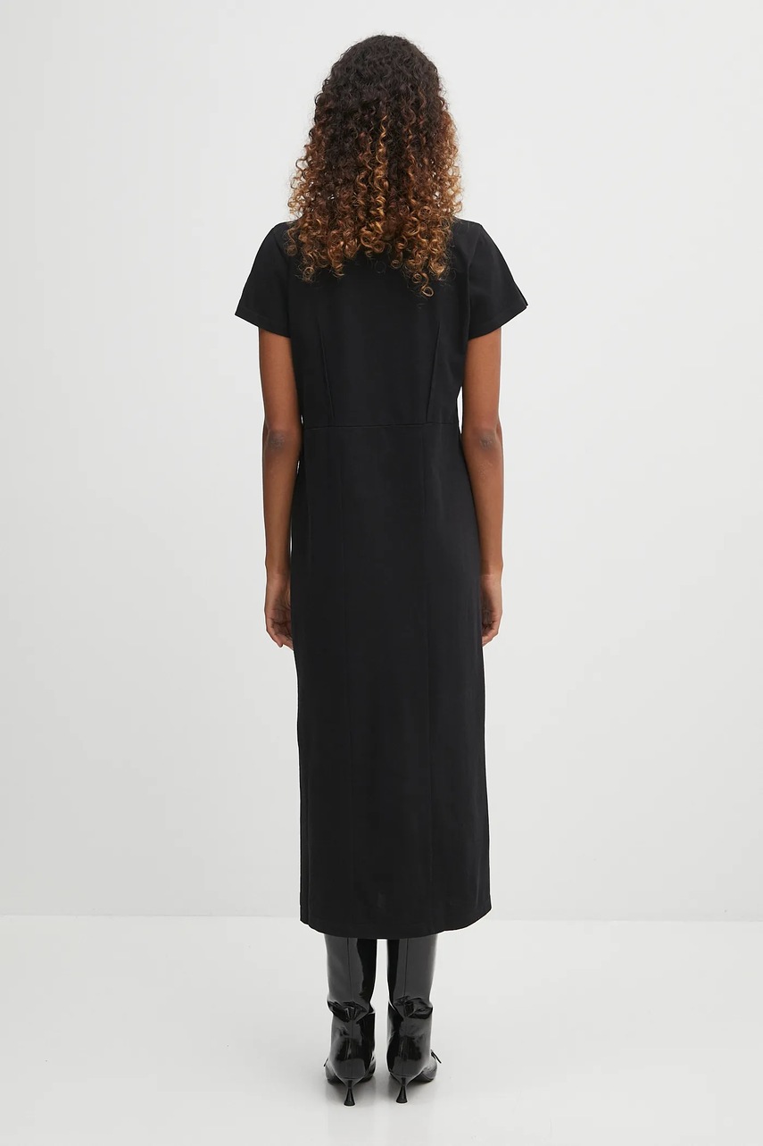 Бавовняна сукня MM6 Maison Margiela колір чорний midi розкльошена S52DD0068.M20050.900