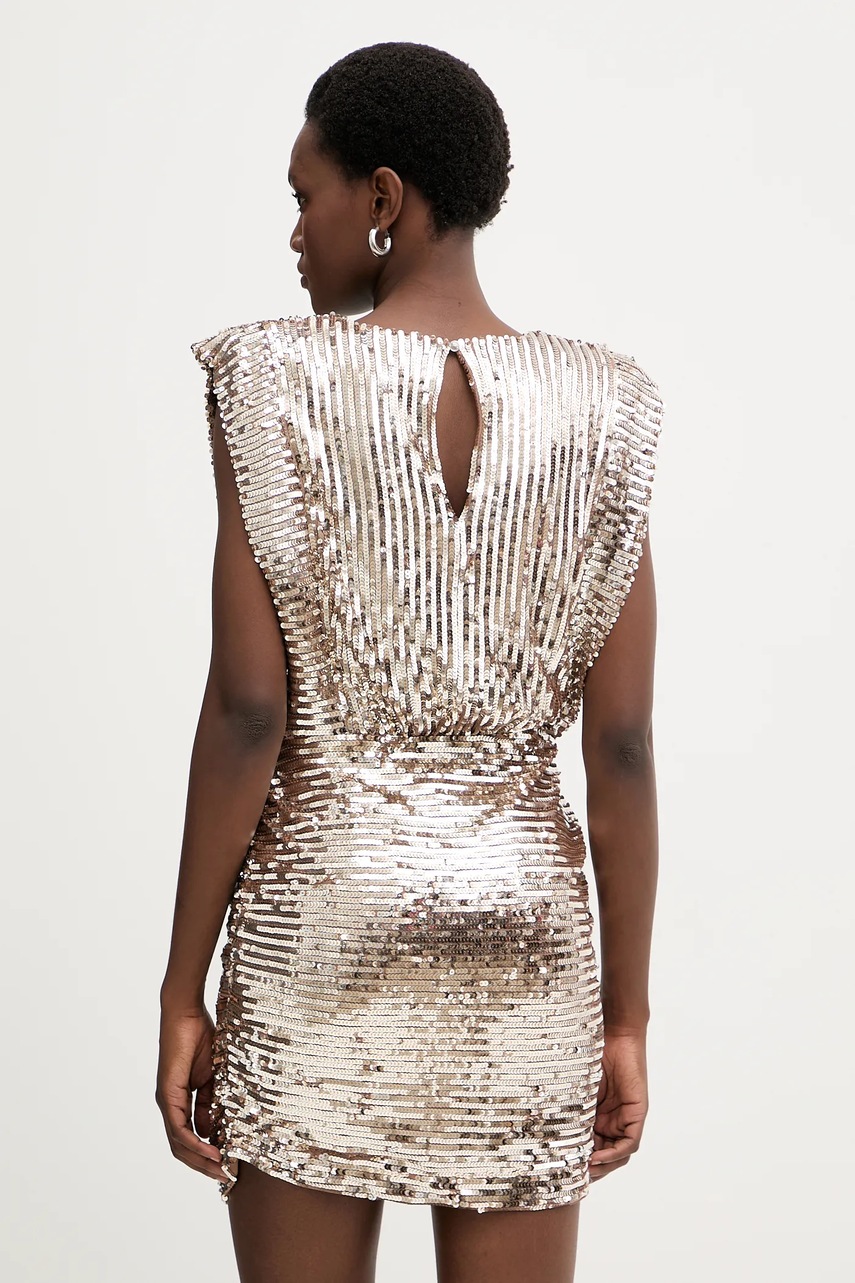 Сукня BOSS Orange колір золотий mini облягаюча 50548317