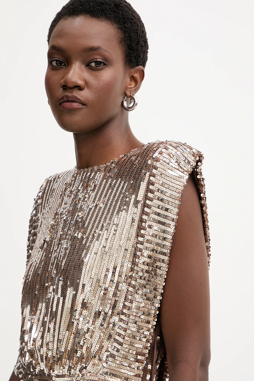 Сукня BOSS Orange колір золотий mini облягаюча 50548317