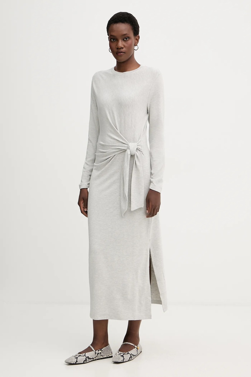 Сукня BOSS Orange колір сірий maxi пряма 50547821