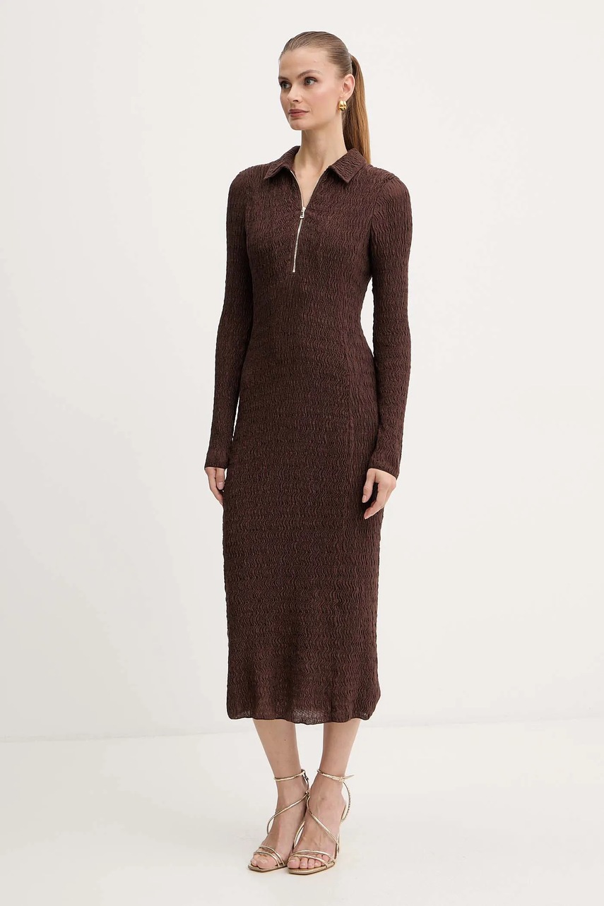 Сукня Marella колір коричневий maxi облягаюча 2523626014200