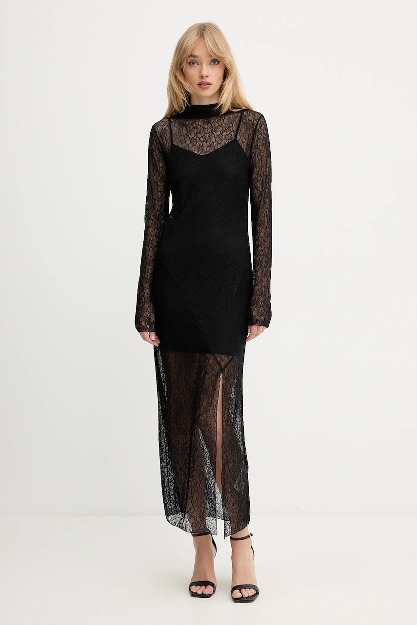 Marella rochie culoarea negru, maxi, drept, 2523626041200