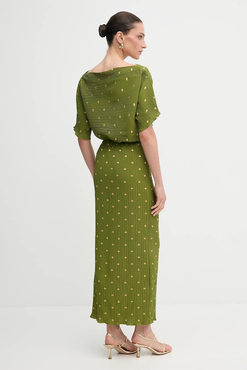 Сукня Never Fully Dressed колір зелений maxi розкльошена NFDDR2965