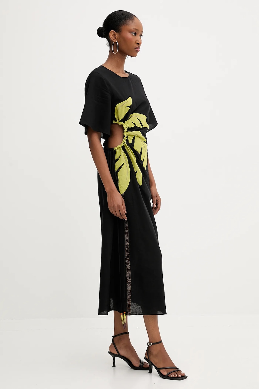 Lněné šaty Never Fully Dressed