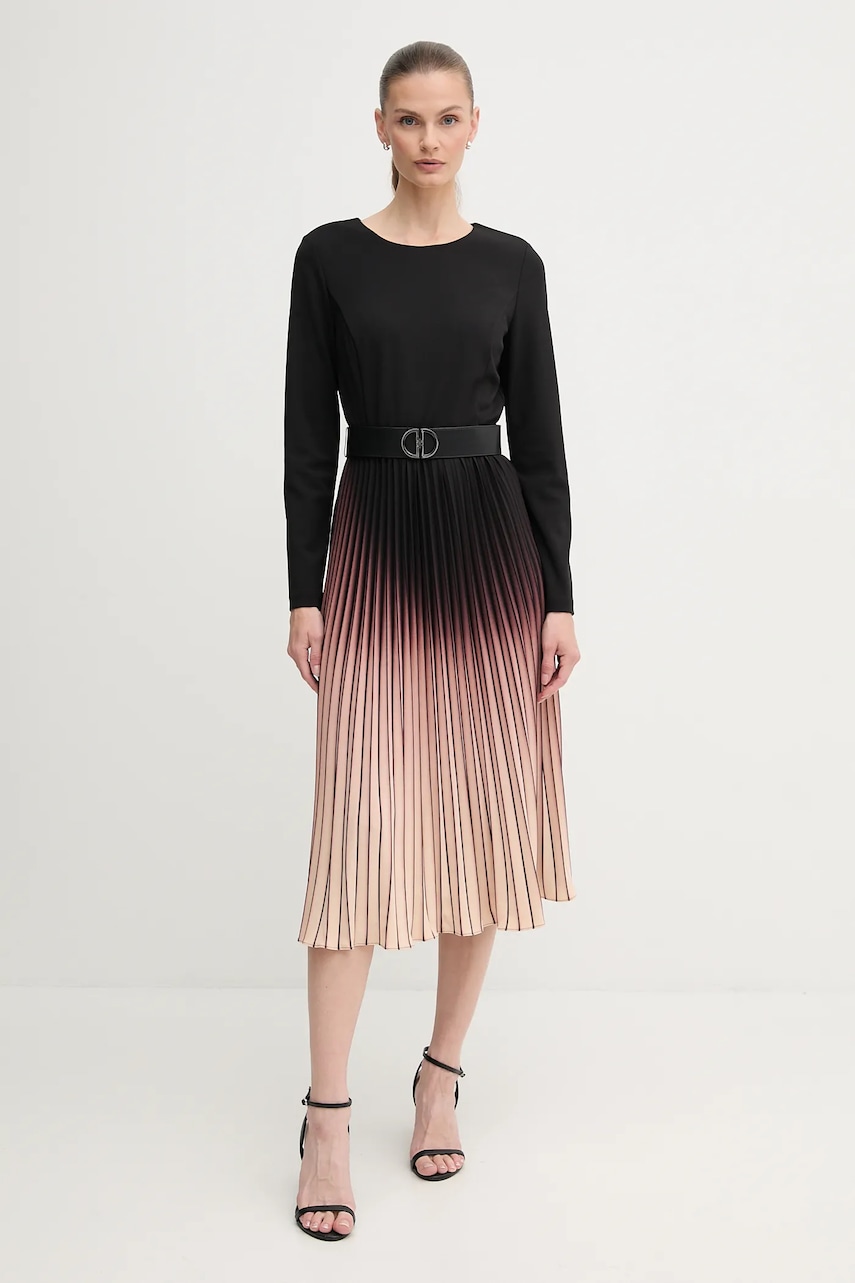 Dkny rochie culoarea negru, midi, evazați, DD4H1C24