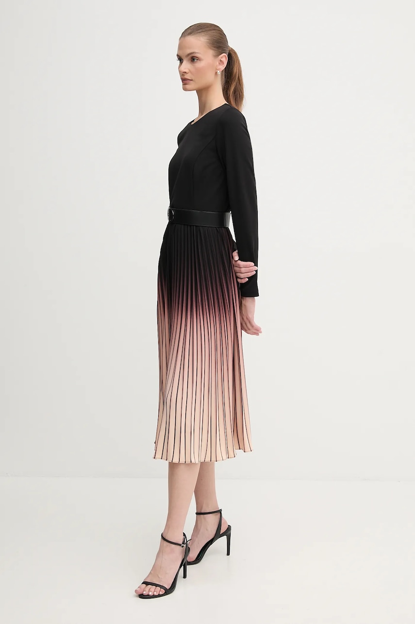 Сукня Dkny колір чорний midi розкльошена DD4H1C24