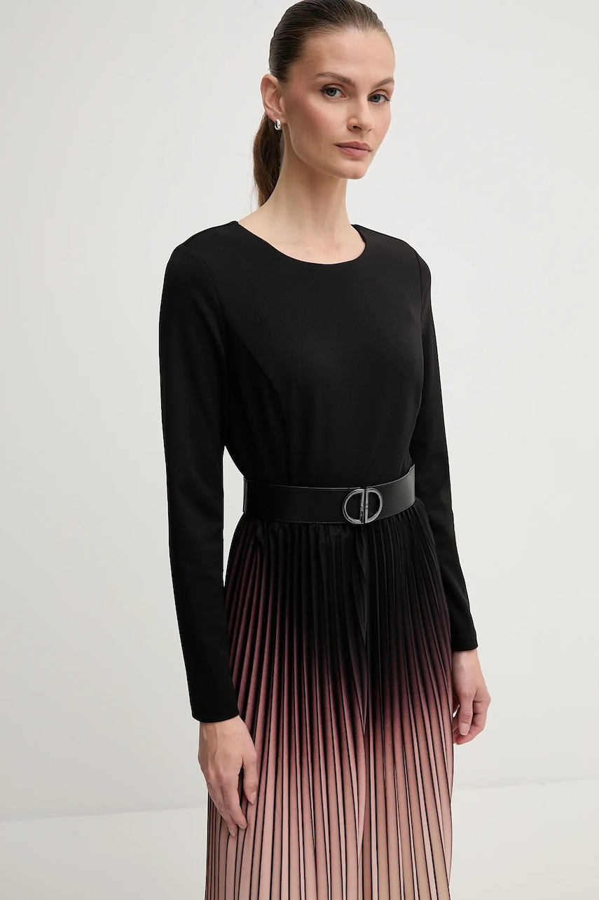 Сукня Dkny колір чорний midi розкльошена DD4H1C24