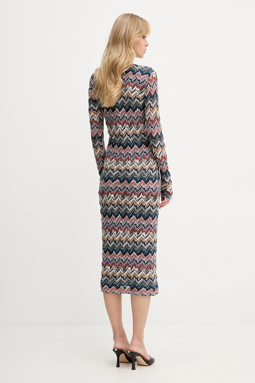 Сукня з вовною Missoni колір синій midi облягаюча DS25WG1V.BR012F