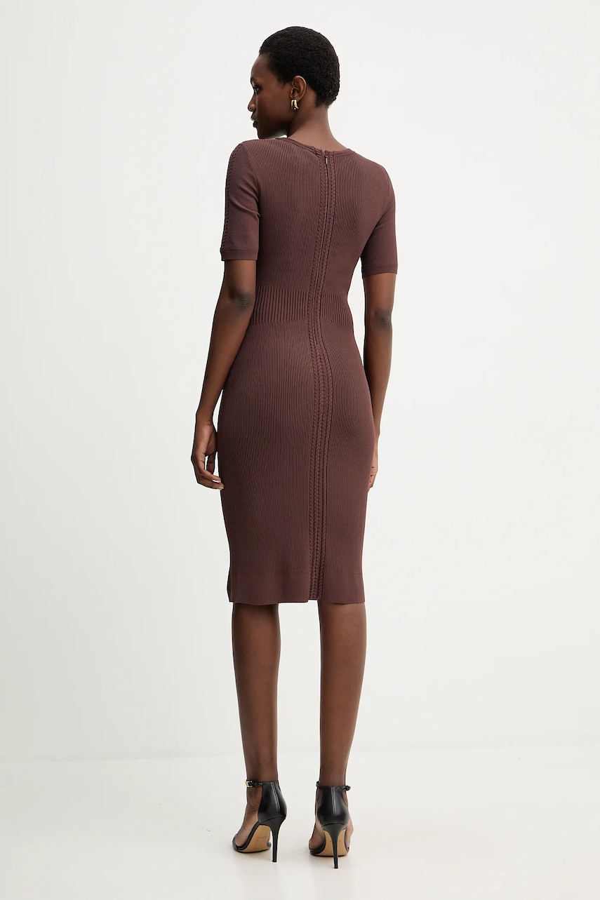 Сукня Herve Leger Alina колір коричневий mini облягаюча DCR8524107