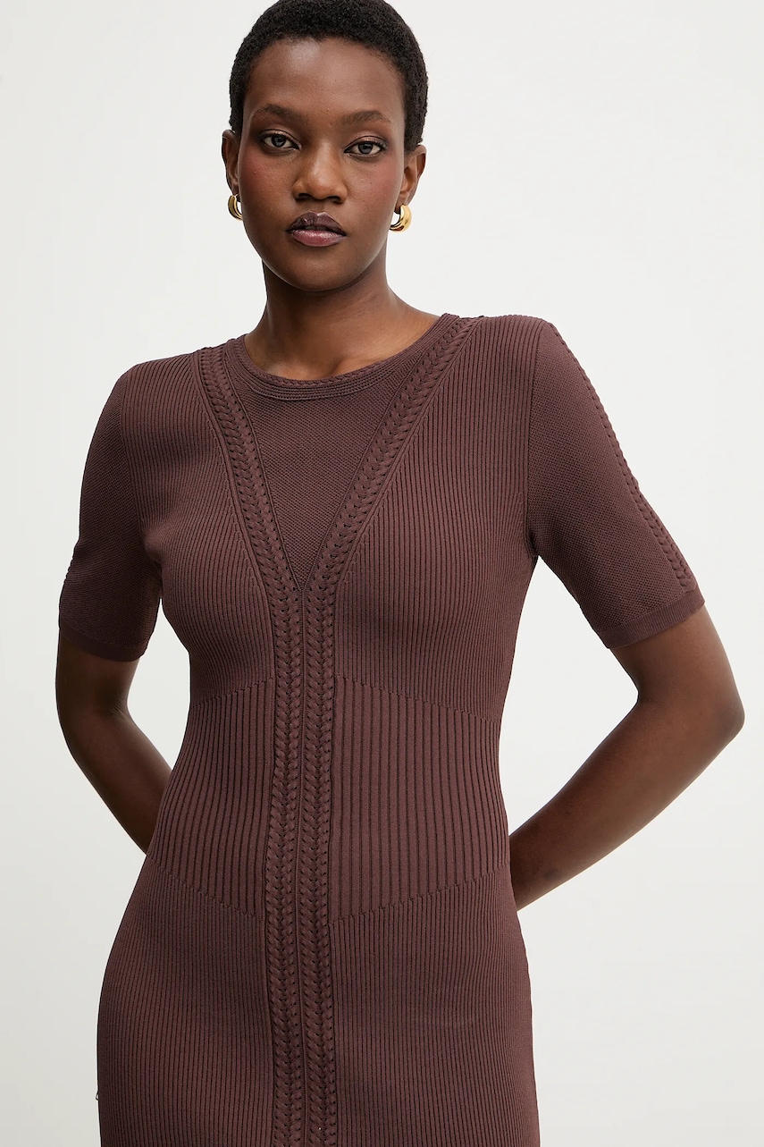 Сукня Herve Leger Alina колір коричневий mini облягаюча DCR8524107