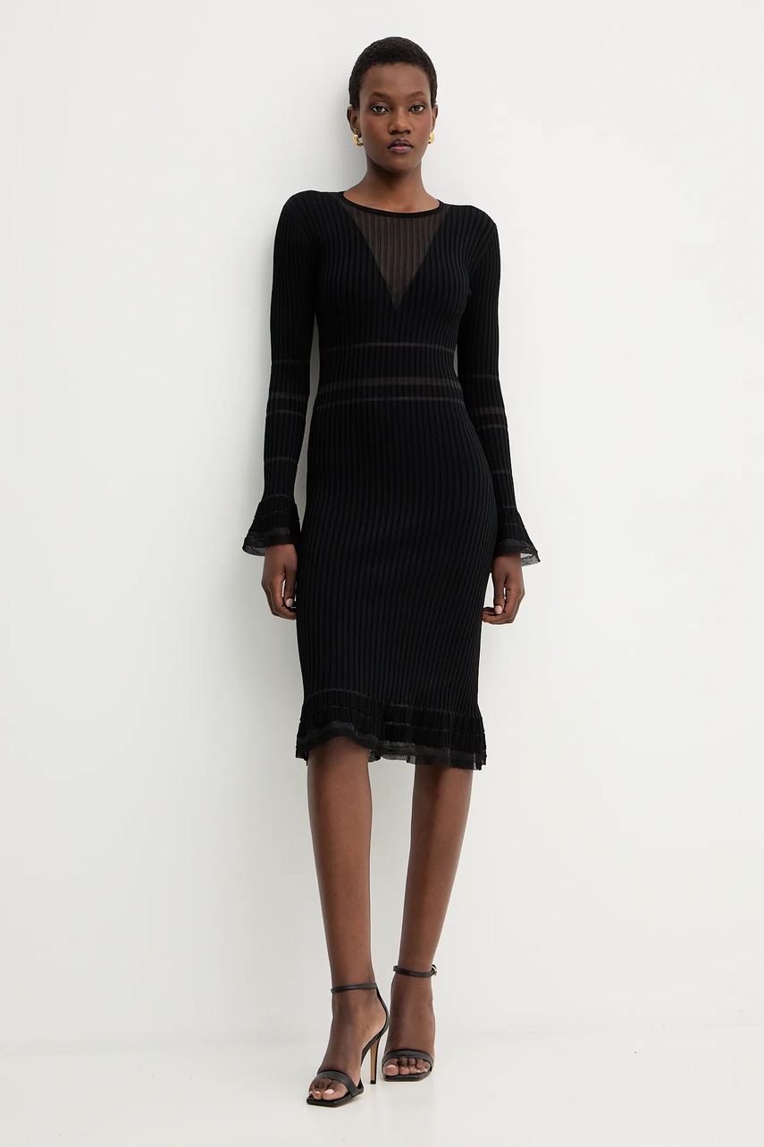 Сукня Herve Leger Connie колір чорний mini облягаюча DSR8524099