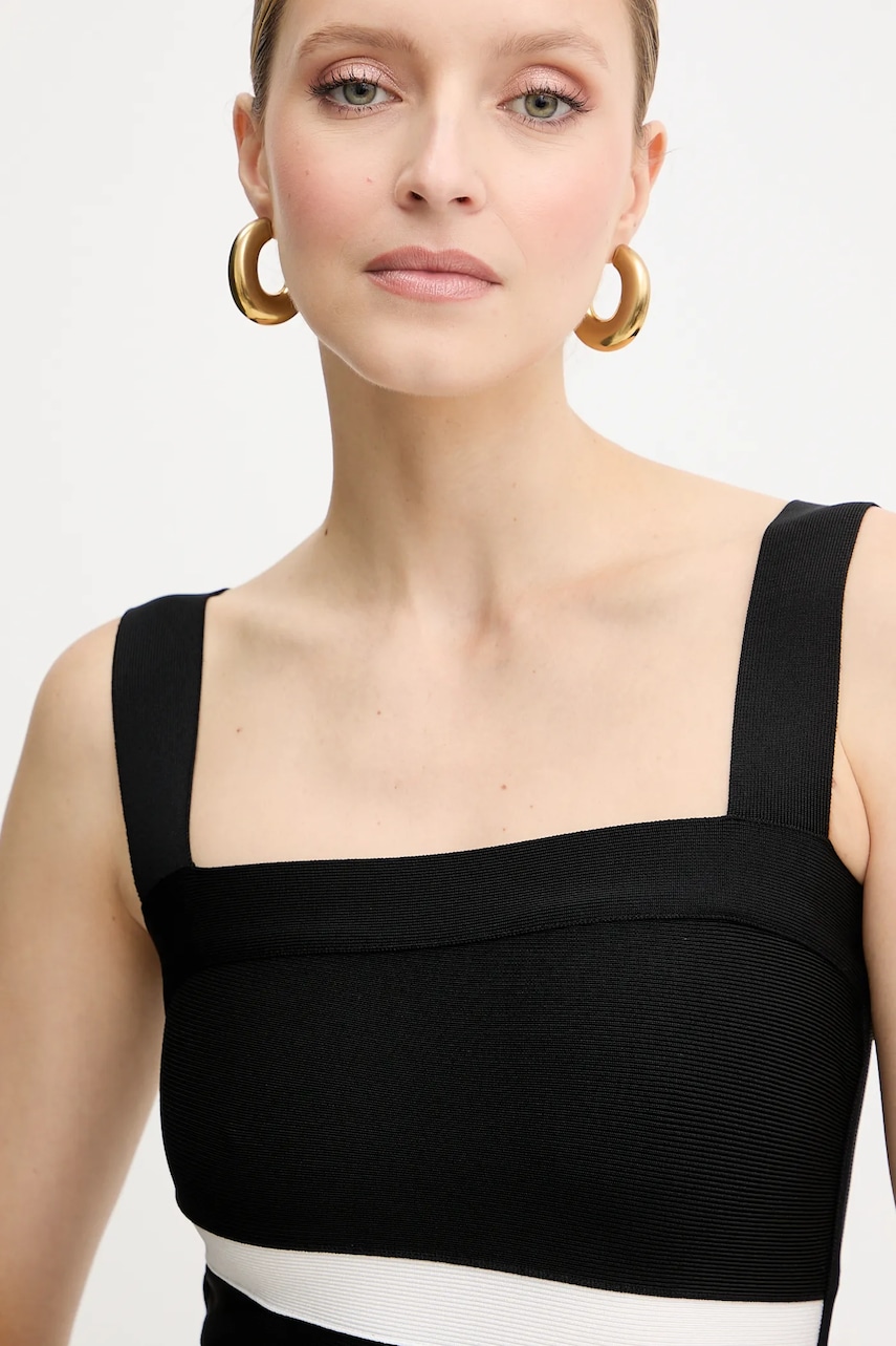 Сукня Herve Leger Eve колір чорний mini облягаюча HLT8524993