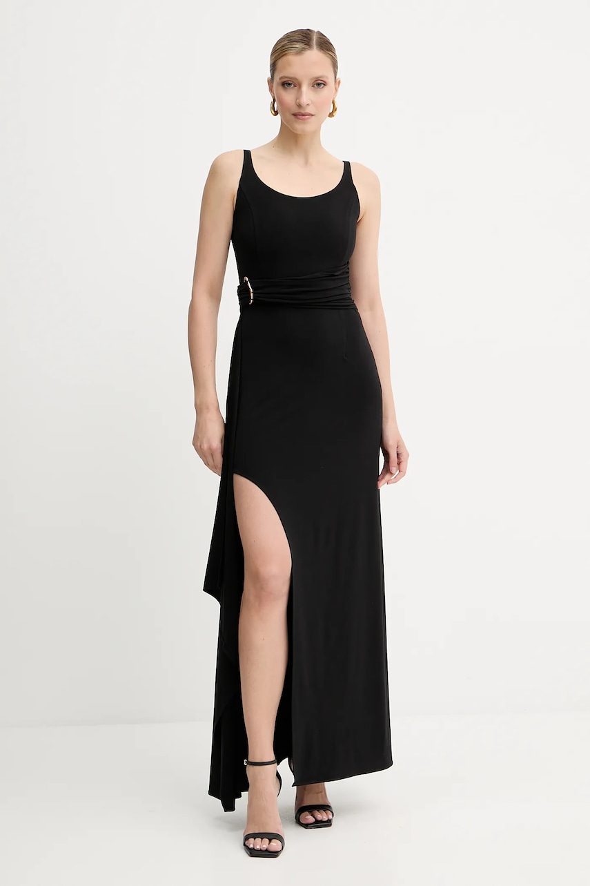 Herve Leger rochie Mila culoarea negru, maxi, evazati, RMJ8524949